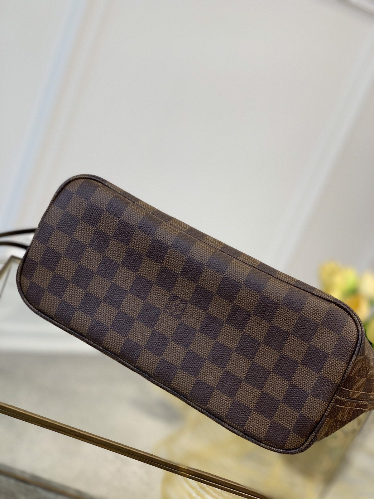 LOUIS VUITTON NEVER FULL MM WITH DUSTBAG DAMIER EBENE CANVAS 29CM