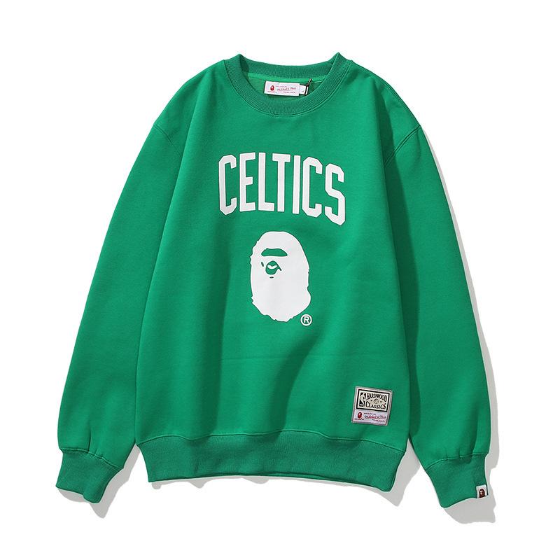 Bathing Ape Sweatshirts Lakers Crew Neck Sweater Velvet Padded Bottoming Shirt