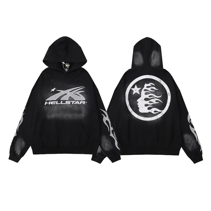 Hellstar Hoodie & Pants Vintage Washed Old Hooded Sweater Hoodie