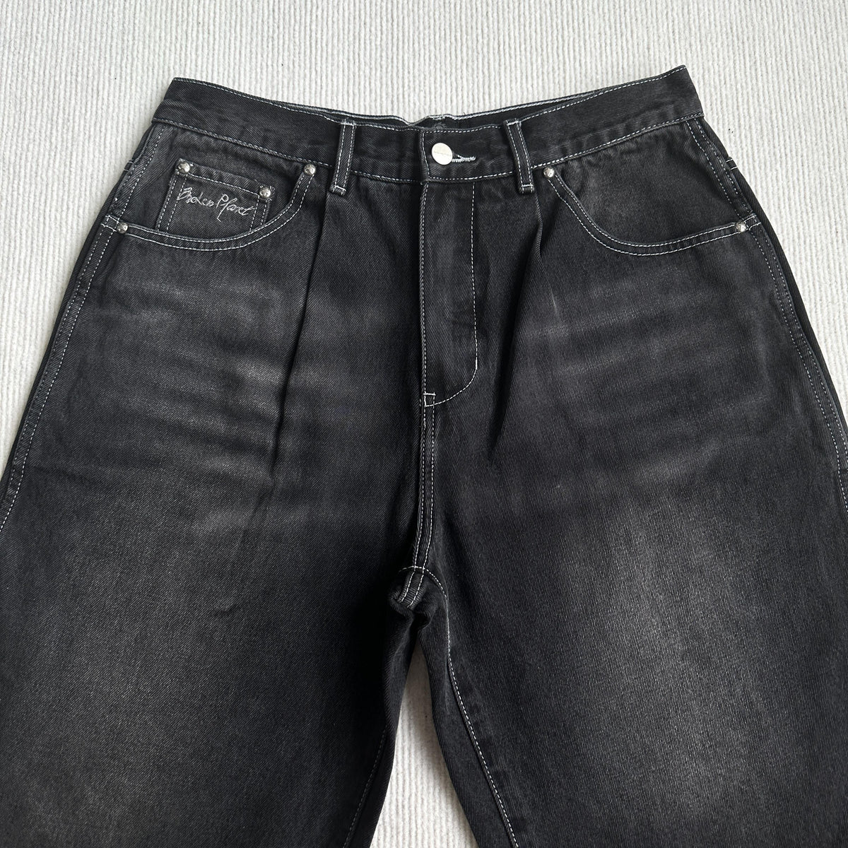 Broken P Denim Jeans Shorts