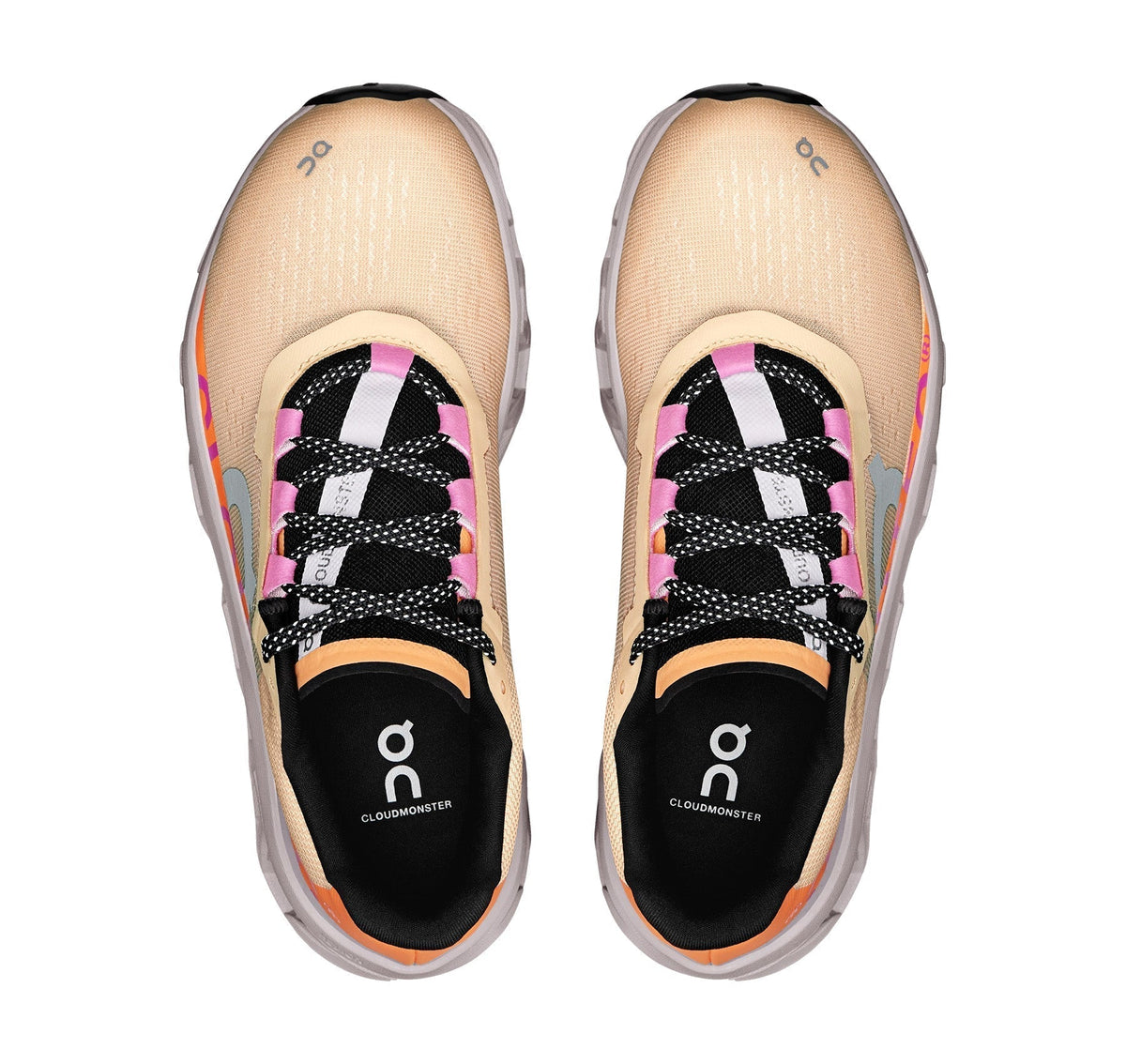On Women's Cloudmonster Orange/Grey Running Shoes