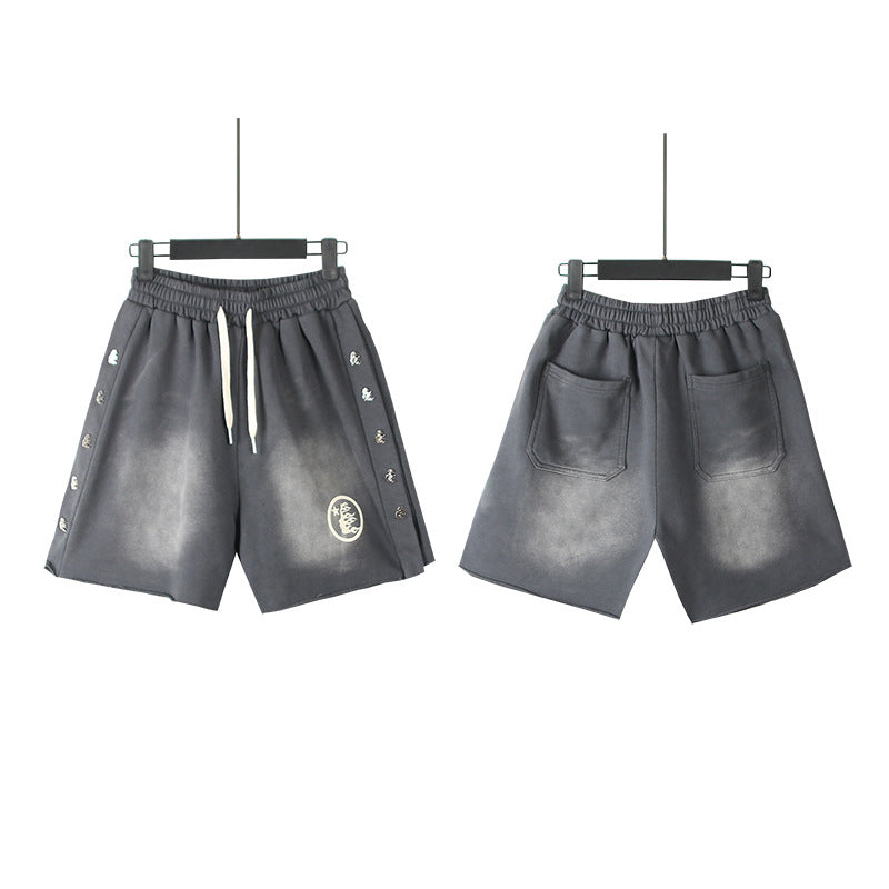 Hellstar Shorts Wash Black Old Casual Shorts Hot Pants