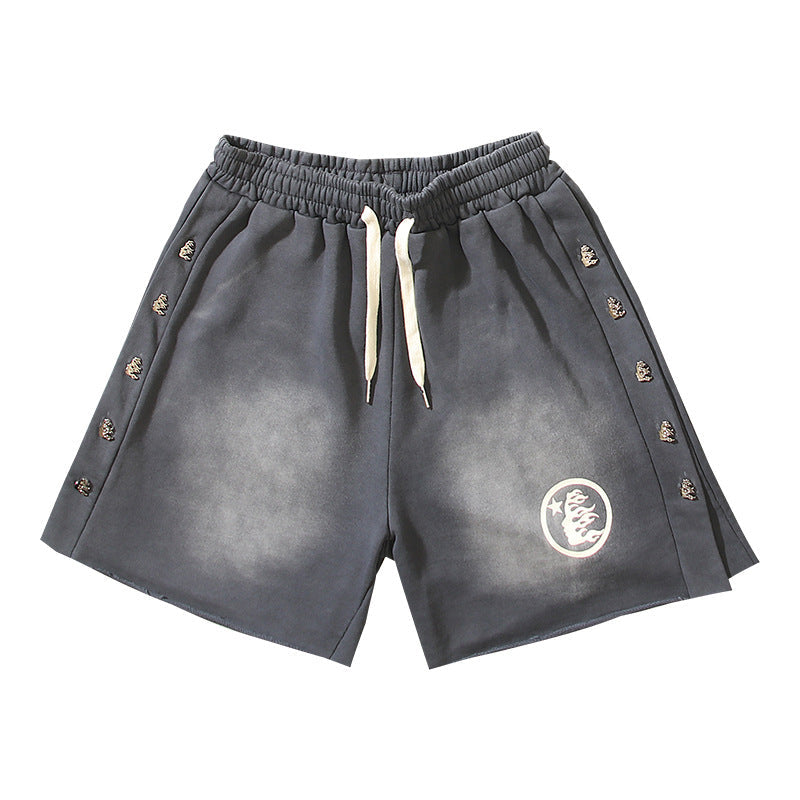 Hellstar Shorts Wash Black Old Casual Shorts Hot Pants