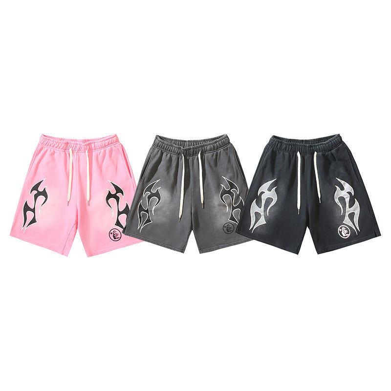 Hellstar Shorts Summer Casual Sports Wash Shorts
