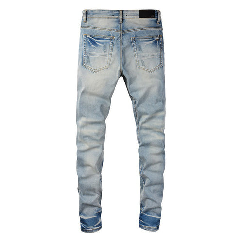 Amiri Jeans Casual Hip Hop Washed Splash-Ink Painted Jeans Men #848