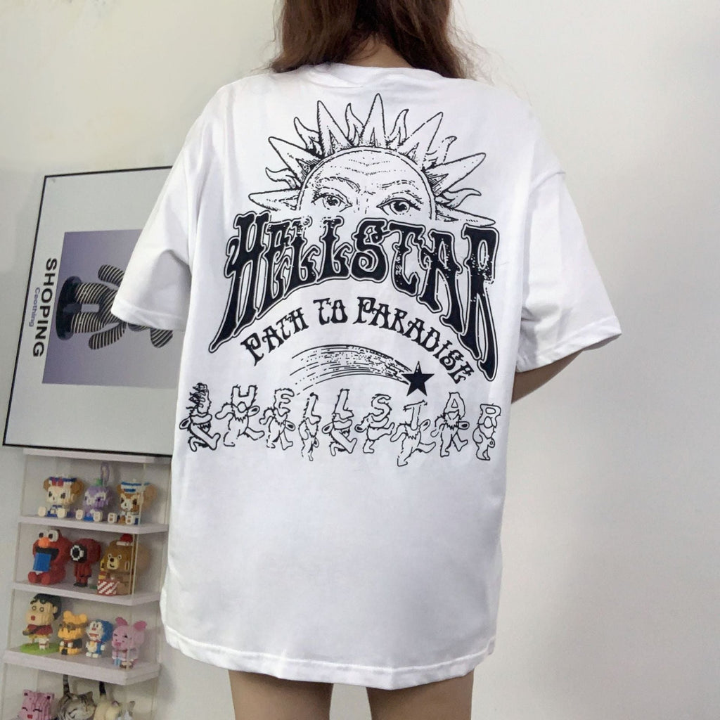 Hellstar T-shirt Color Spiral Print Casual Loose