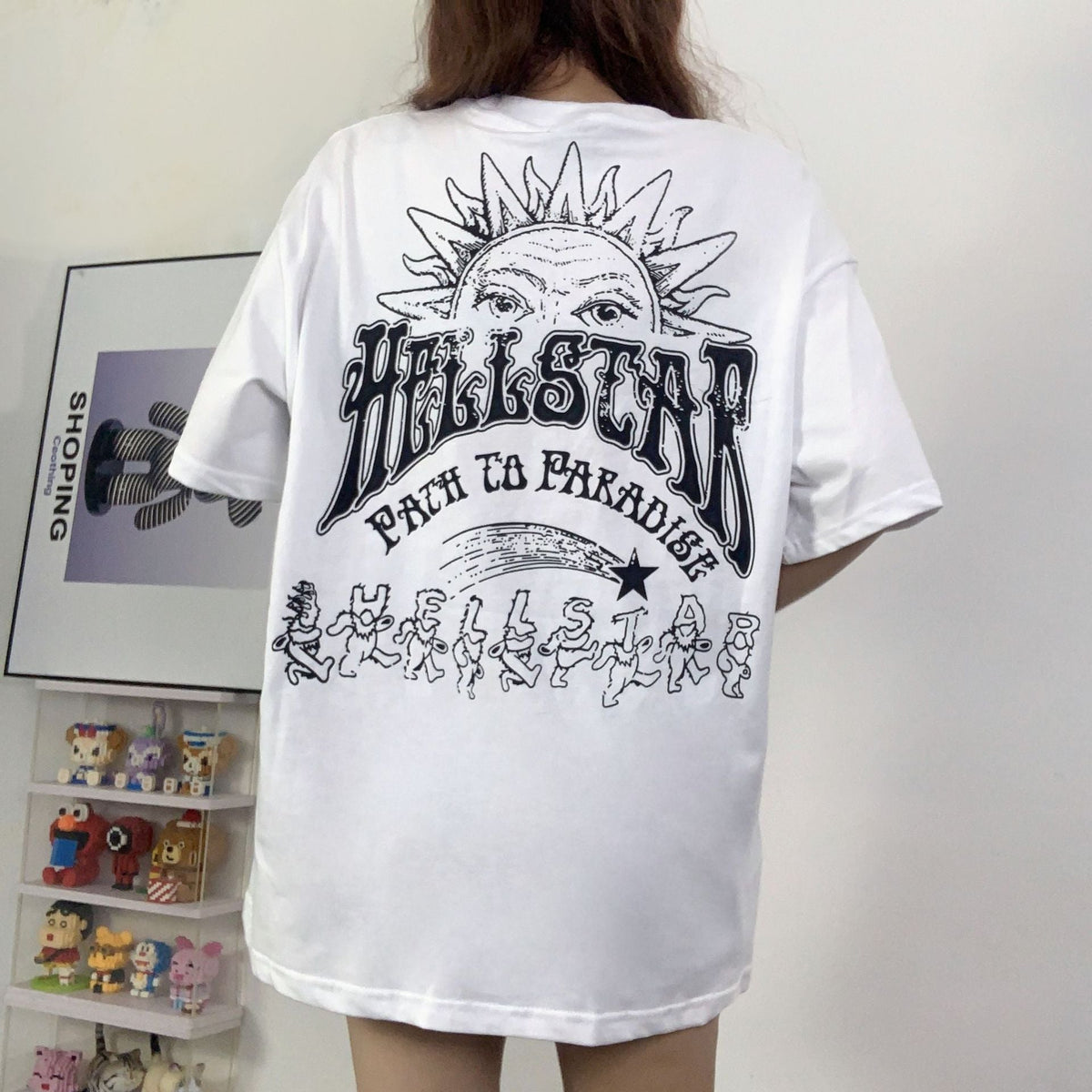 Hellstar T-shirt Color Spiral Print Casual Loose