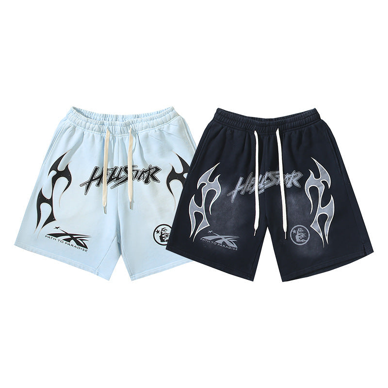 Hellstar Shorts Summer Casual Sports Wash Shorts
