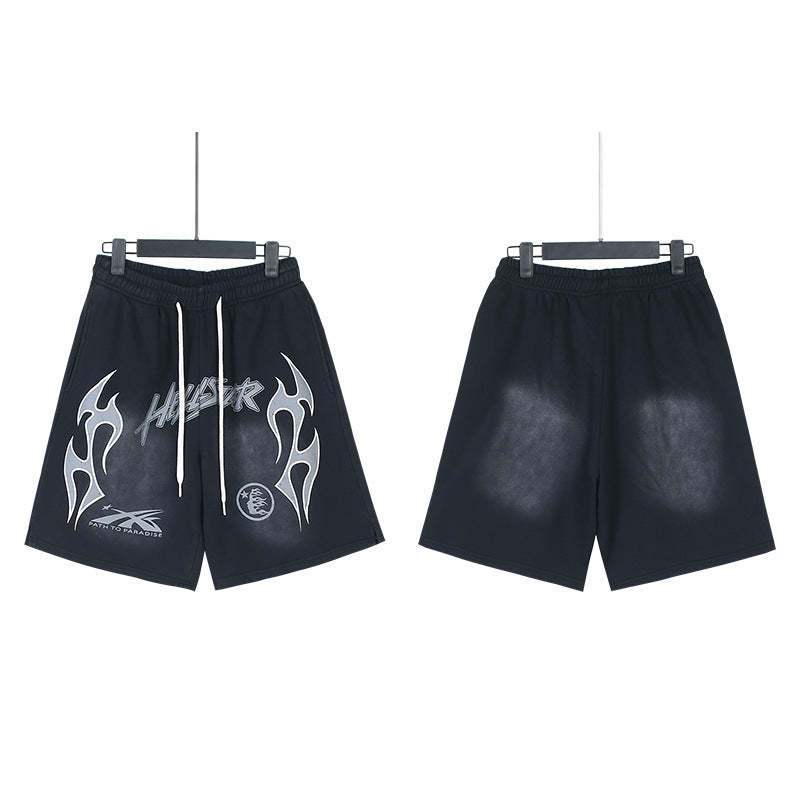 Hellstar Shorts Summer Casual Sports Wash Shorts