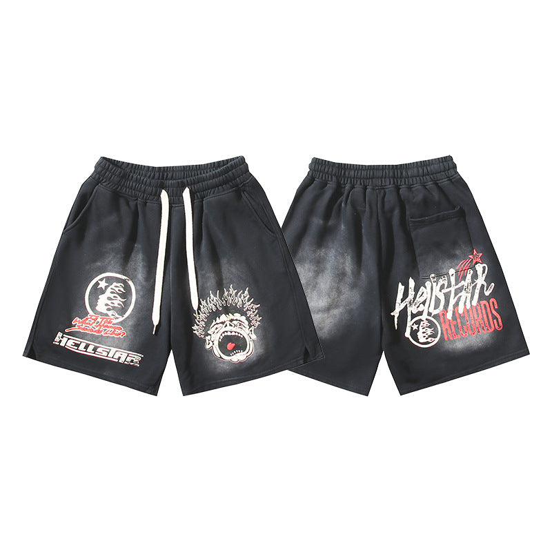 Hellstar Shorts Summer Casual Sports Wash Shorts