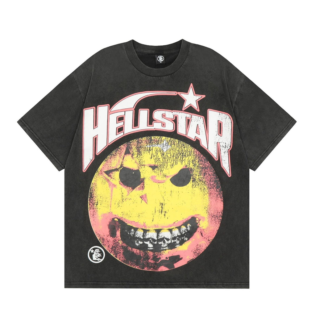 Hellstar T-shirt Smiley Face Earth Distressed