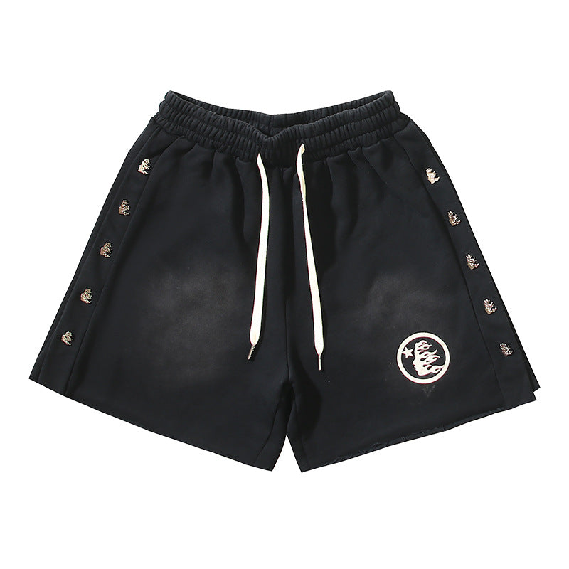 Hellstar Shorts Wash Black Old Casual Shorts Hot Pants