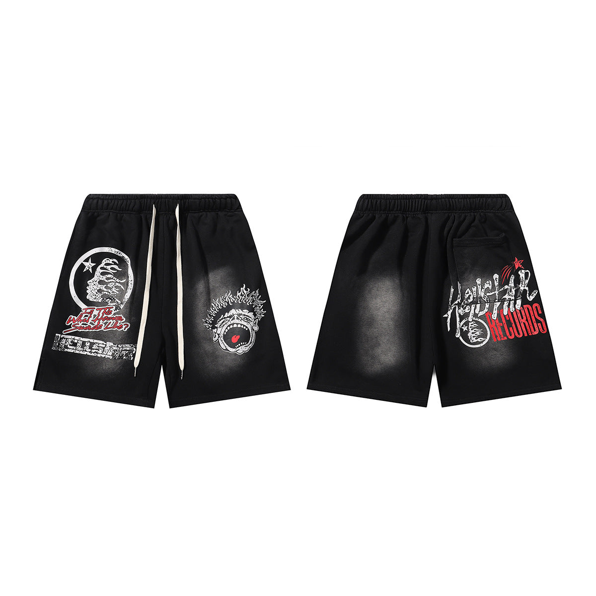 Hellstar Shorts Summer Casual Sports Wash Shorts