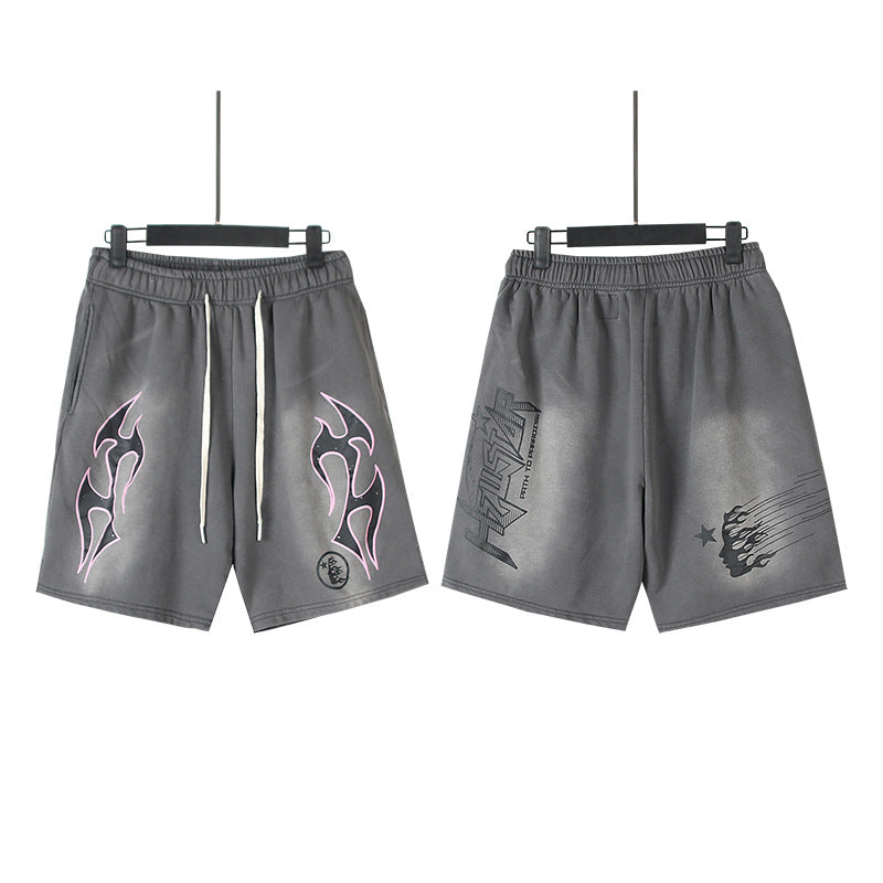 Hellstar Shorts Summer Casual Sports Wash Shorts