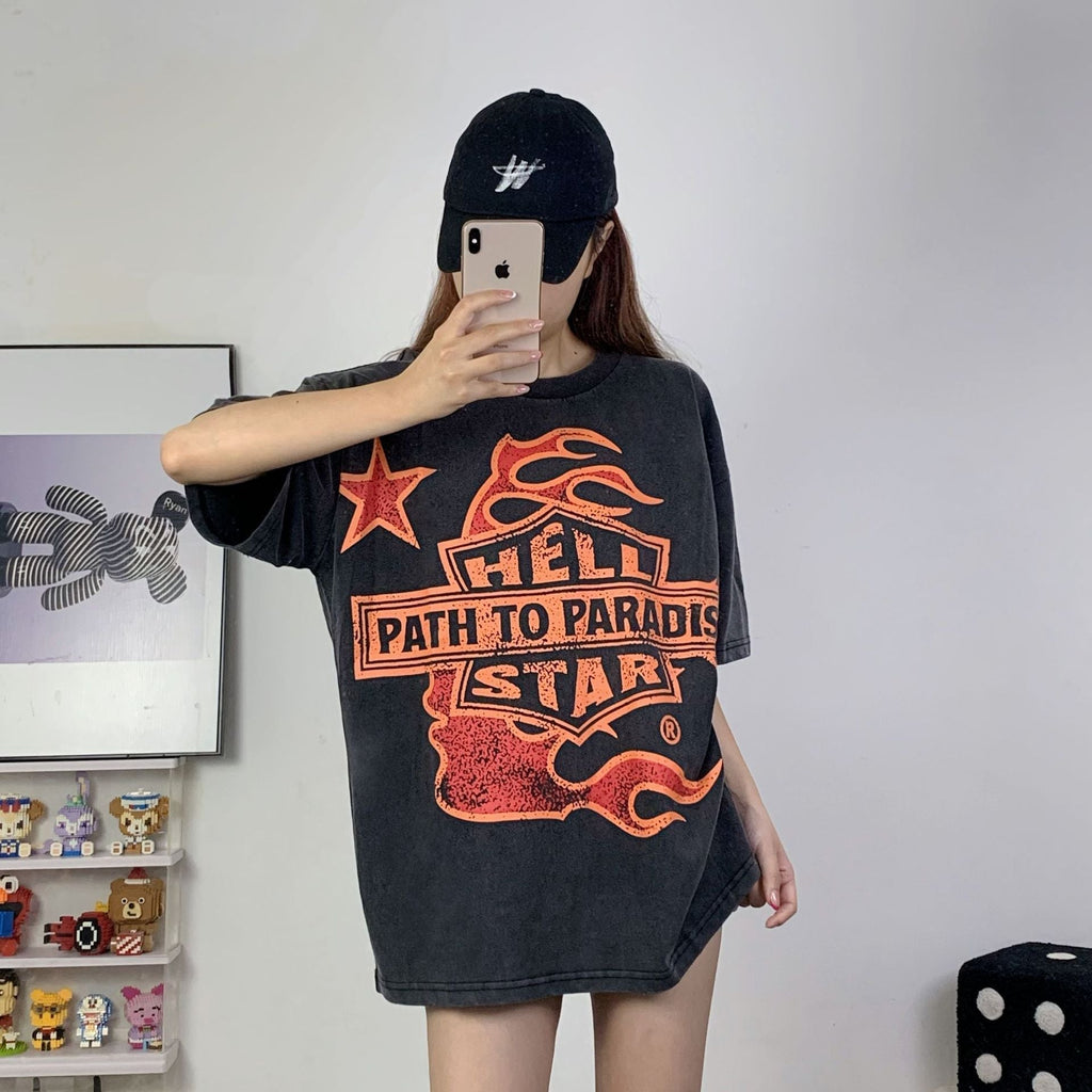Hellstar T-shirt Casual Loose Creative Printing