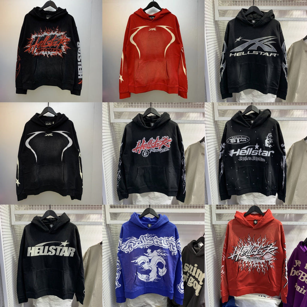 Hellstar Hoodie & Pants Wash Water Make Old Sweater