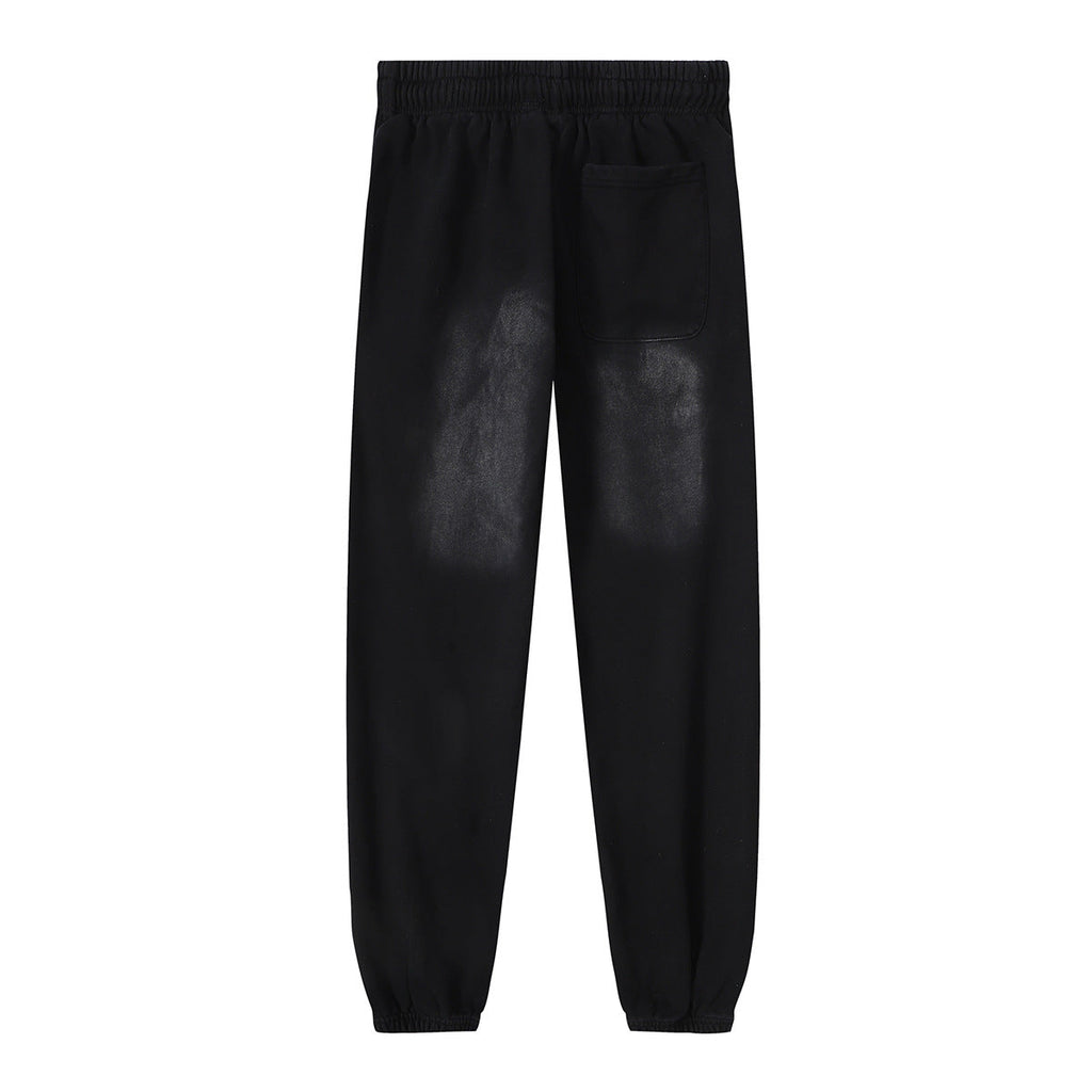 Hellstar Hoodie & Pants autumn and winter flare black flame pants hoodie