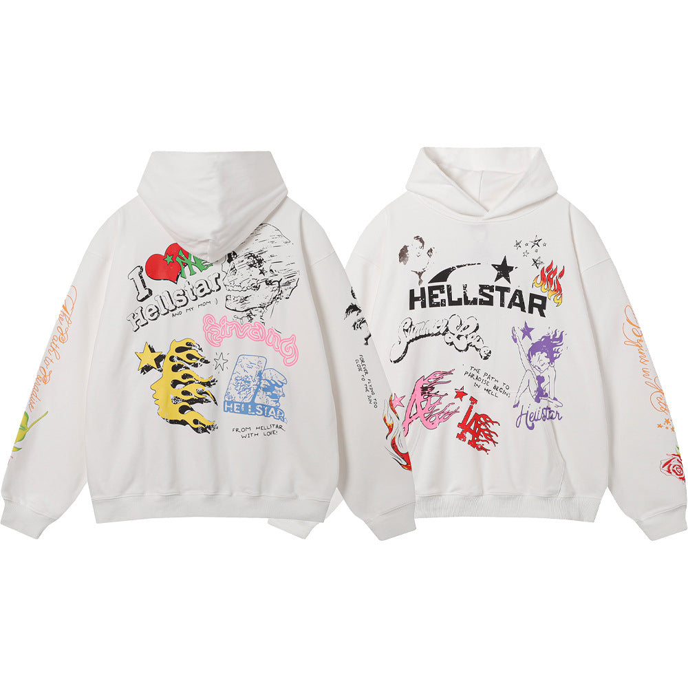 Hellstar Hoodie Letter Print Male Female Casual