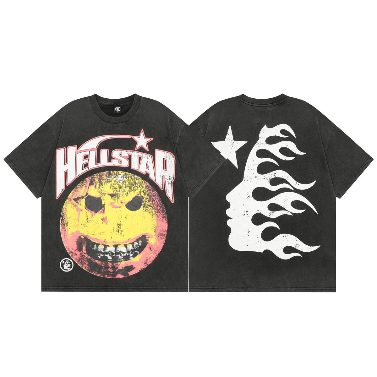 Hellstar T-shirt Smiley Face Earth Distressed
