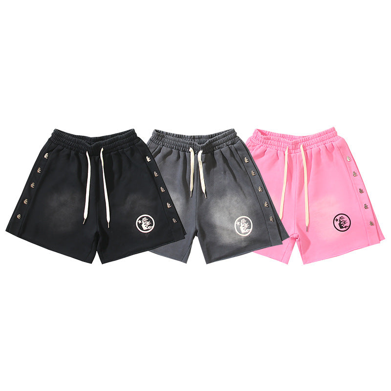 Hellstar Shorts Wash Black Old Casual Shorts Hot Pants