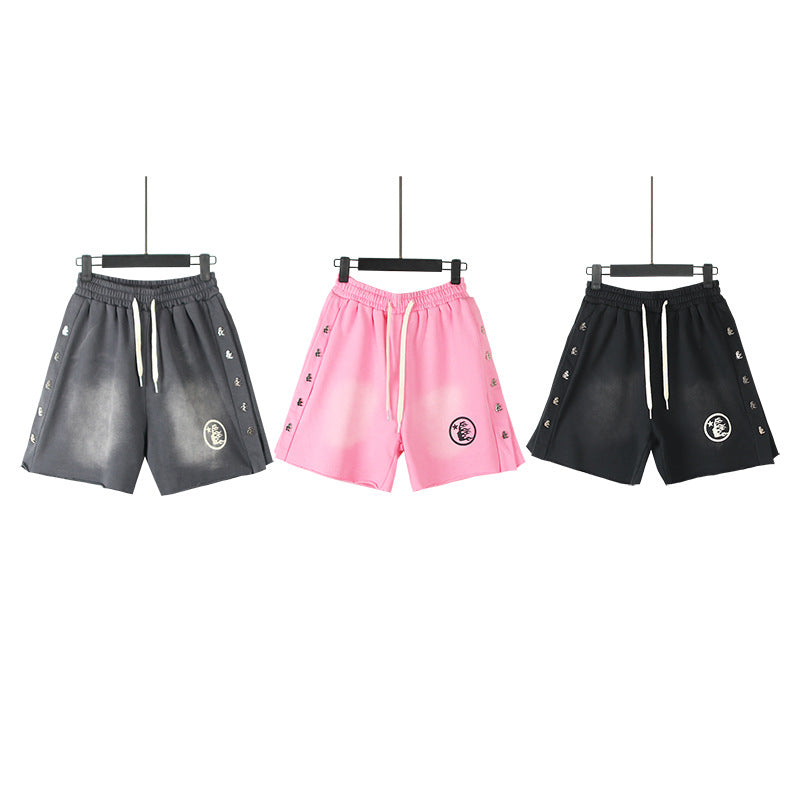 Hellstar Shorts Wash Black Old Casual Shorts Hot Pants
