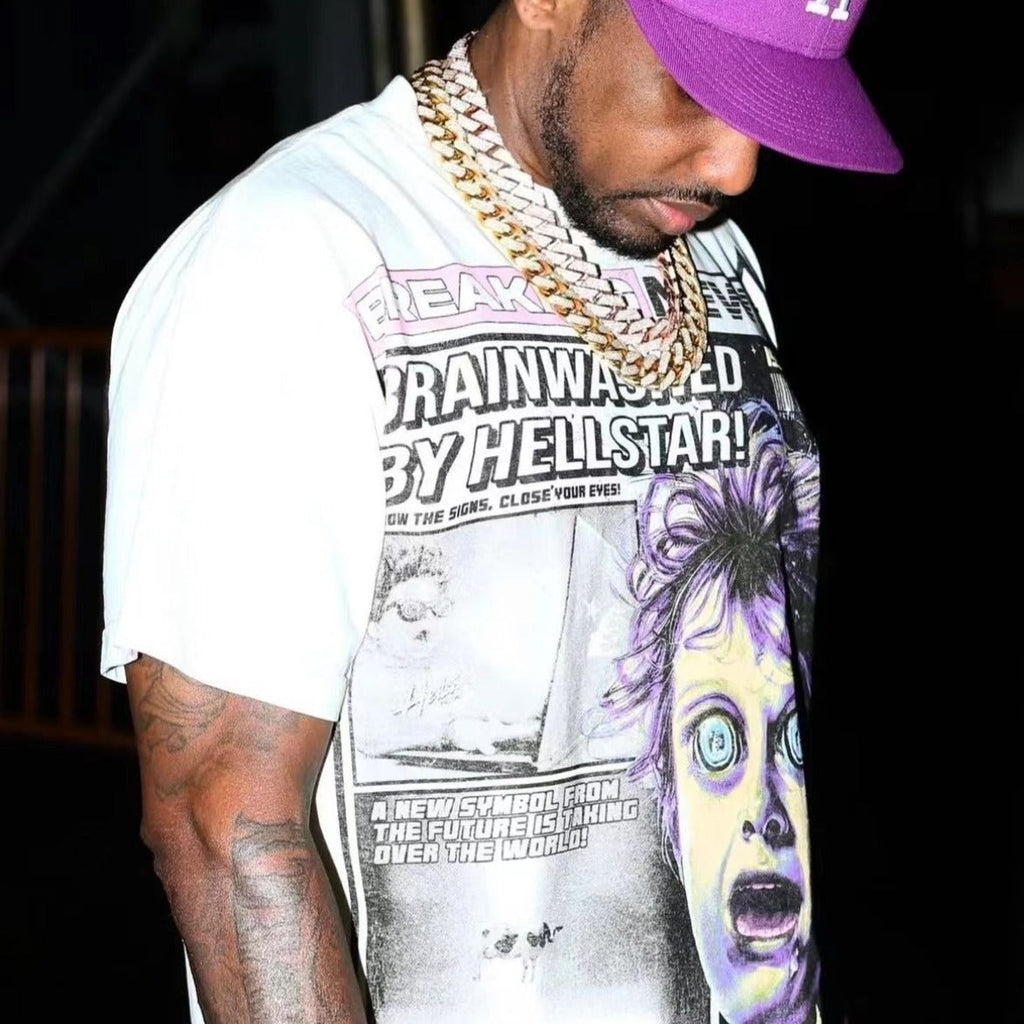 Hellstar T-shirt Graffiti Printing Pure Cotton